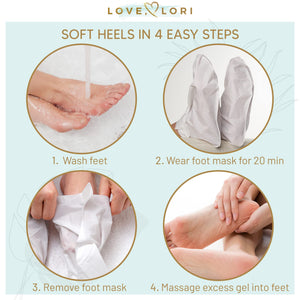 Love Lori, Foot Moisturizer Socks (3 Pack) - Foot Mask Moisturizing for Dry Cracked Feet & Heel - Feet Mask for Baby Feet - Foot Care for Women - Self Care Spa Gifts for Women