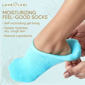 Premium Moisturizing Socks – Valentines Day Gifts for Women (Up to Size 8.5) Gel Silicone Aloe Foot Spa Sock Infused with Vitamin E & JoJoba Oil