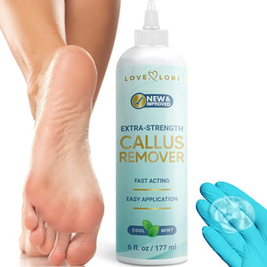 LOVE, LORI Callus Remover for Feet (Extra Strength) Foot Scrubber Dead Skin Callus Gel - Professional Pedicure Feet Scraper Spa Essential, 6oz