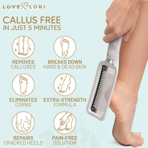 LOVE, LORI Foot Scrubber File & Callus Remover Gel Bundle - Feet Scrubber Dead Skin - Foot Spa Kit