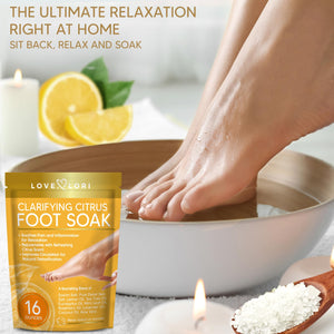 LOVE, LORI Citrus Epsom Salt Foot Soak for Dry Cracked Feet (16oz) - Foot Soaking Salts for Foot Soaking Tub - Pedicure & Foot Spa Soak w/ Natural Essential Oils