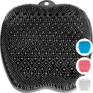 Foot Scrubber Back Scrubber for Shower   Premium Silicone Shower Foot Scrubber Mat   Bathroom Accessories Apartment Essentials (Blue)