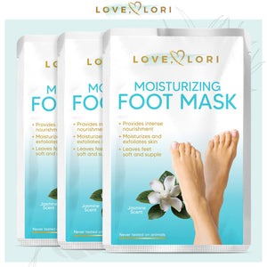 Love Lori, Foot Moisturizer Socks (3 Pack) - Foot Mask Moisturizing for Dry Cracked Feet & Heel - Feet Mask for Baby Feet - Foot Care for Women - Self Care Spa Gifts for Women