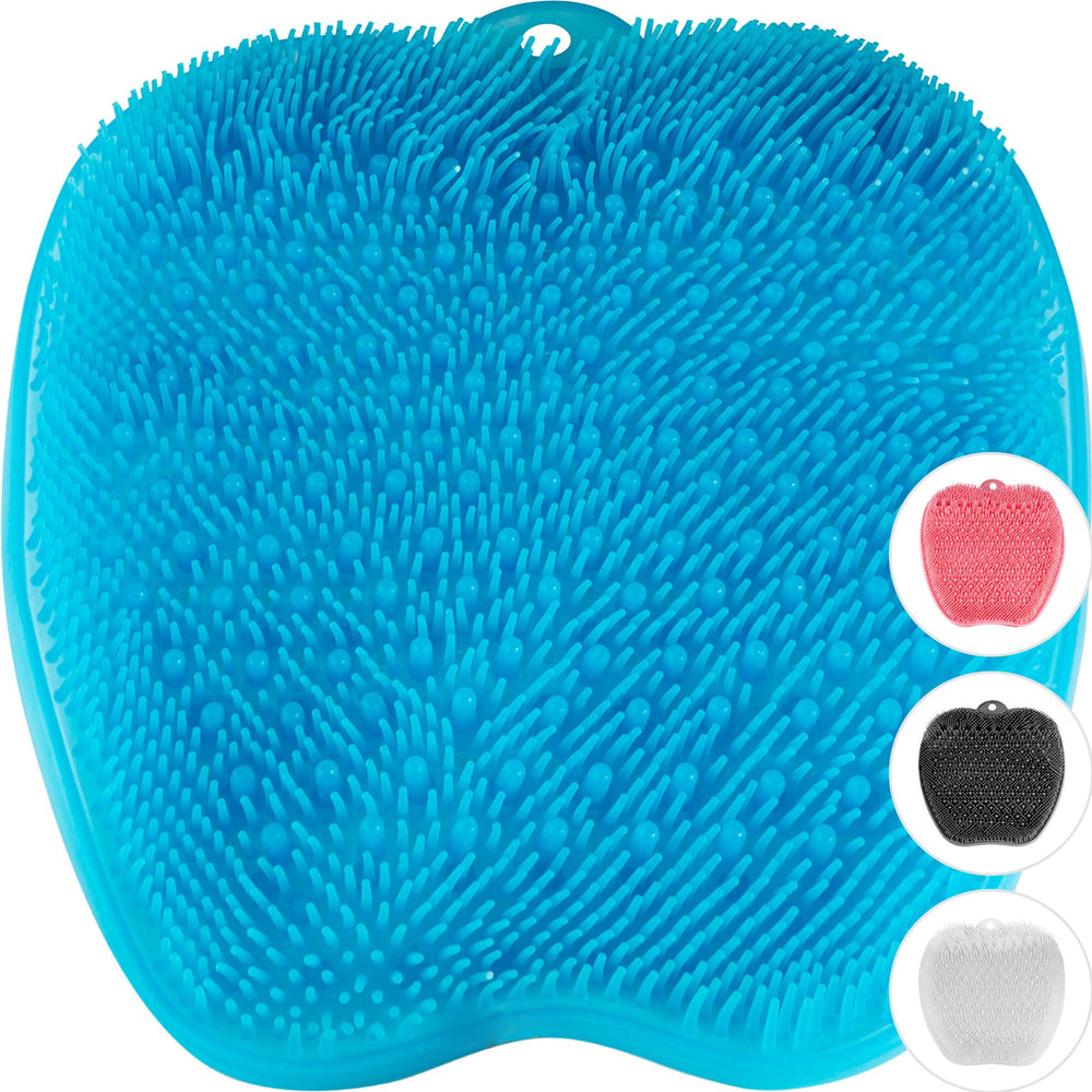 LOVE, LORI Plantar Fasciitis Relief Foot Scrubber for Use in Shower, Foot Massager & Plantar Fasciitis Ball for Heel & Foot Relief - Non-Slip w/Suction Cups, Large (Grey)