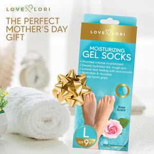 Silicone Socks for Dry Feet Treatment - Moisturizing Socks for Women Foot Care (Sizes 9-11) - Gel Socks for Foot Spa